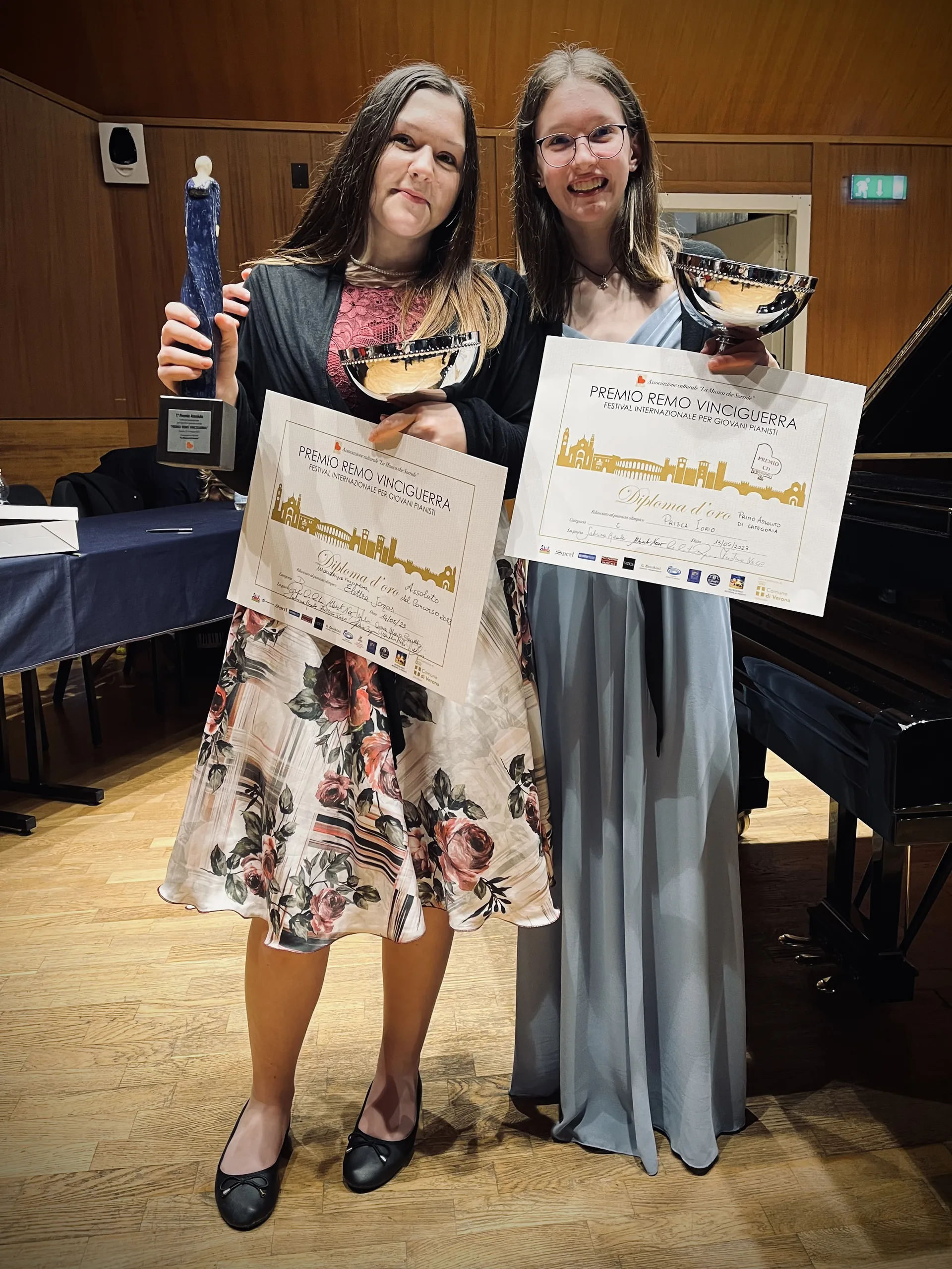 Prisca Jorio ed Elettra Jonas vincono al Concorso Pianistico Internazionale “Premio Remo Vinciguerra”